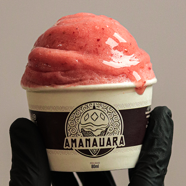Sorvete Amanauara sabor SORBET DE MORANGO